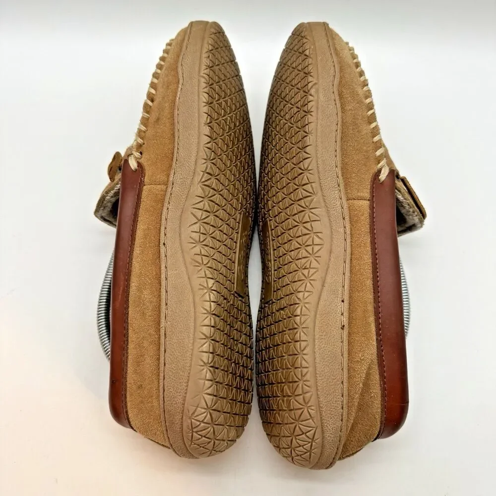Cabela's Thinsulate 100g Slip On Moccasin Mens 10W Brown Suede Knit Lined Loafer